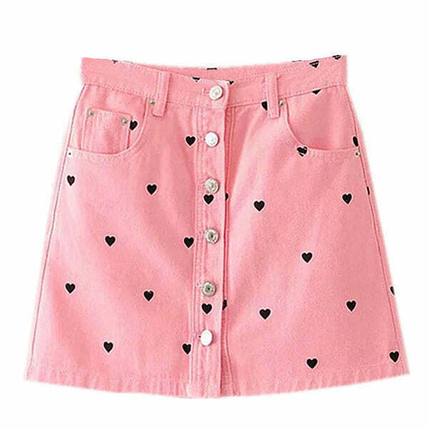 Trendy Love Bites Grey Cargo Skirt - Y2K Emo Style with Drawstring and Bubble Design