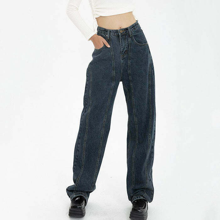 Trendy Mercury Rising Wide Jeans with Star Patch and Ripped Details for Y2K Style