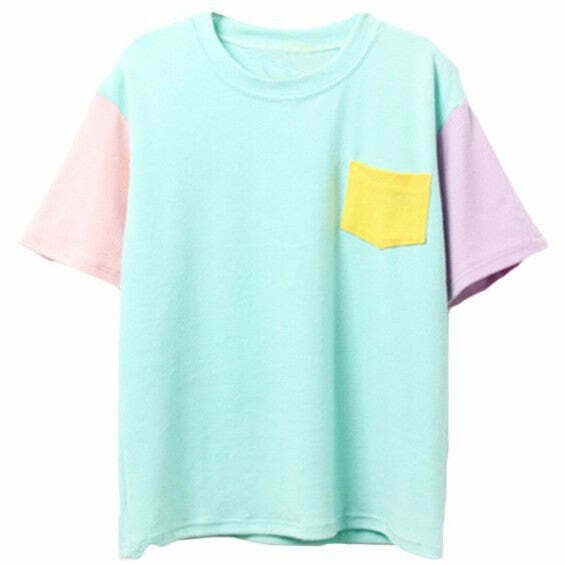 Trendy Pastel Combo T-Shirt with Soft Cotton Blend - Y2K Fashion Essential for Stylish Looks