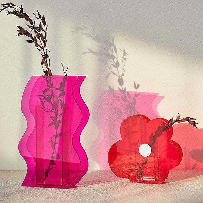 Trendy Postmodern Acrylic Vases for Y2K Style Decor - Modern Home Accent Pieces