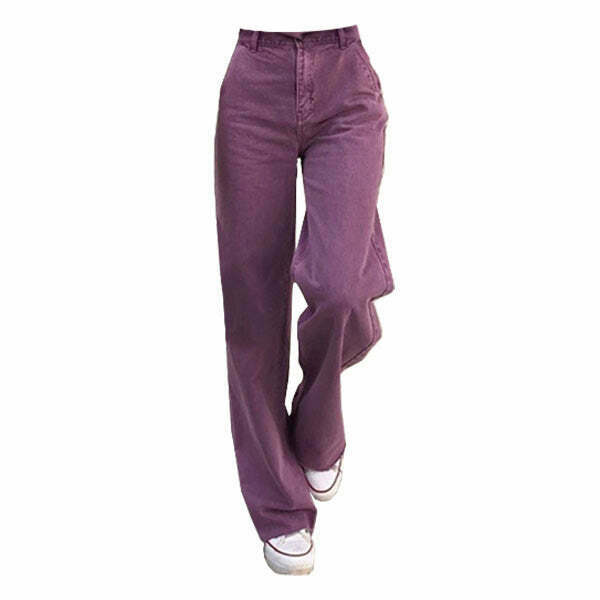 Trendy Purple Aesthetic High Waisted Jeans for Y2K Fashion Lovers - 2024 Style