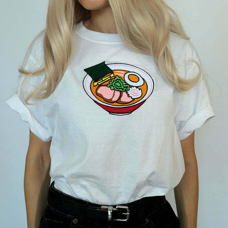 Trendy Ramen Tee - Y2K Style T-Shirt in Soft 95% Cotton & 5% Spandex for Ultimate Comfort