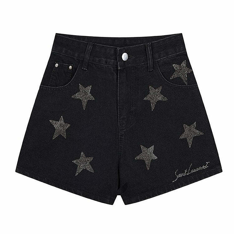 Trendy Rhinestone Spider Hoodie & Superstar Behavior Shorts - Y2K Fashion Must-Haves