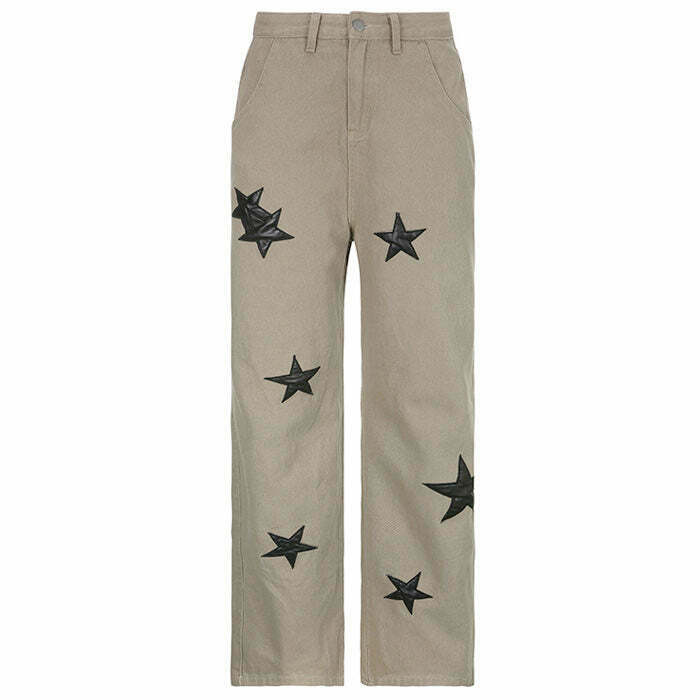 Trendy Skater Girl Star Jeans - Vintage-Inspired Denim for Downtown and Baddie Styles