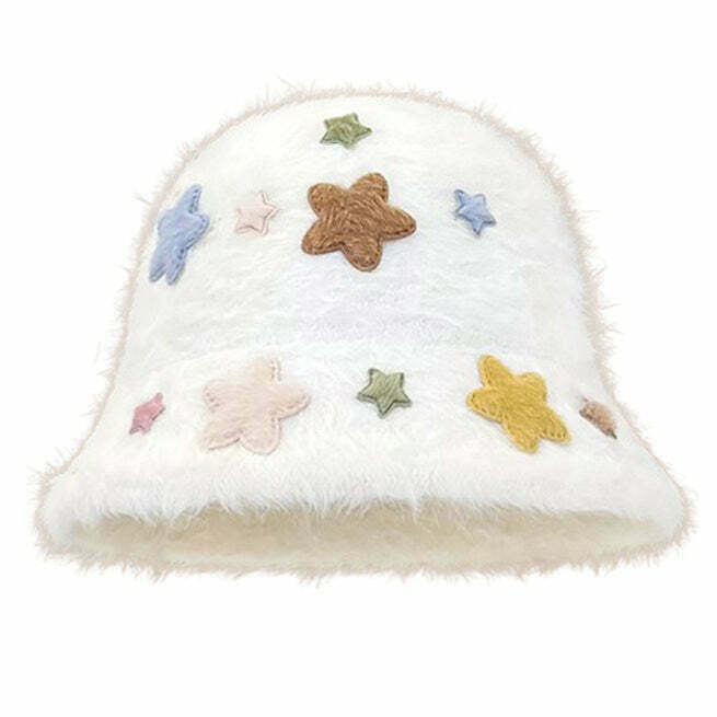 Trendy Star Girl Bucket Hat - Y2K Disco Cowgirl Style with Crochet Frog Design