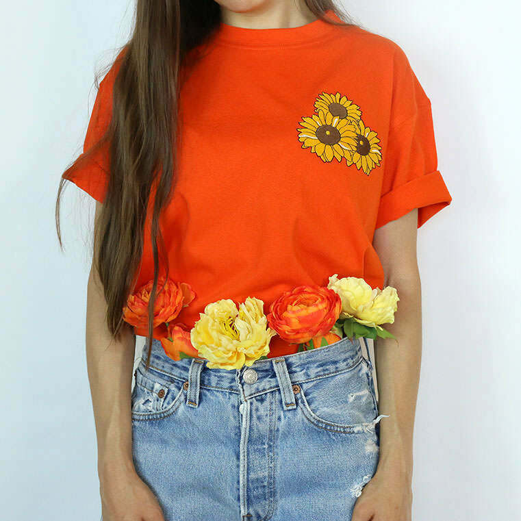 Trendy Sunflower T-Shirt in Soft Cotton Blend - Y2K Fashion Essential for Summer Styles