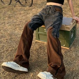 Trendy Wild West Wide Leg Jeans for a Chic Y2K Look - Stylish and Comfortable Fit