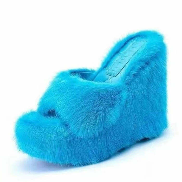 Trendy Y2K Aesthetic Fur Sandals for Ultimate Comfort and Style in Retro Fashion