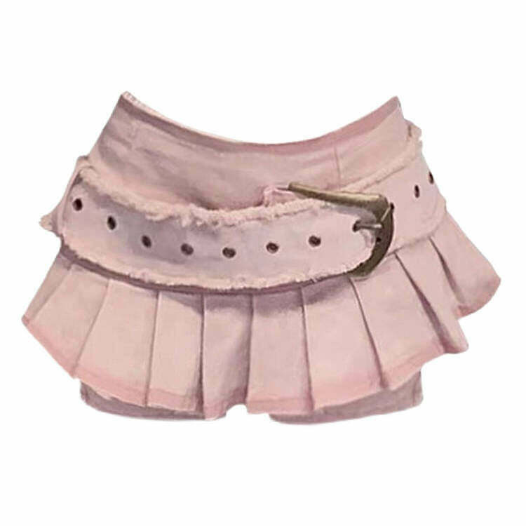 Trendy Y2K Aesthetic Pink Micro Skort with Stylish Design for Fashion-Forward Looks