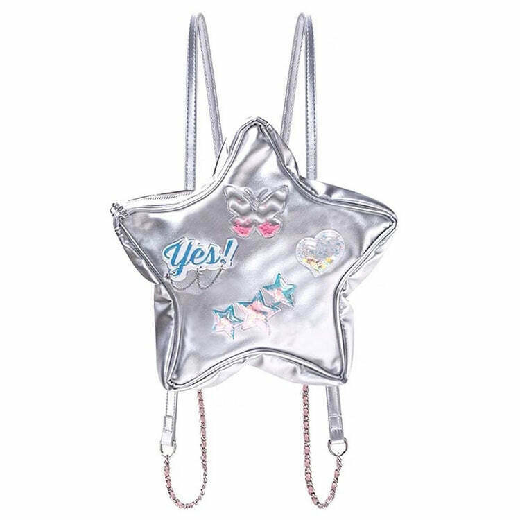 Trendy Y2K Aesthetic Star-Shaped Backpack - Stylish, Durable, and Eye-Catching Design