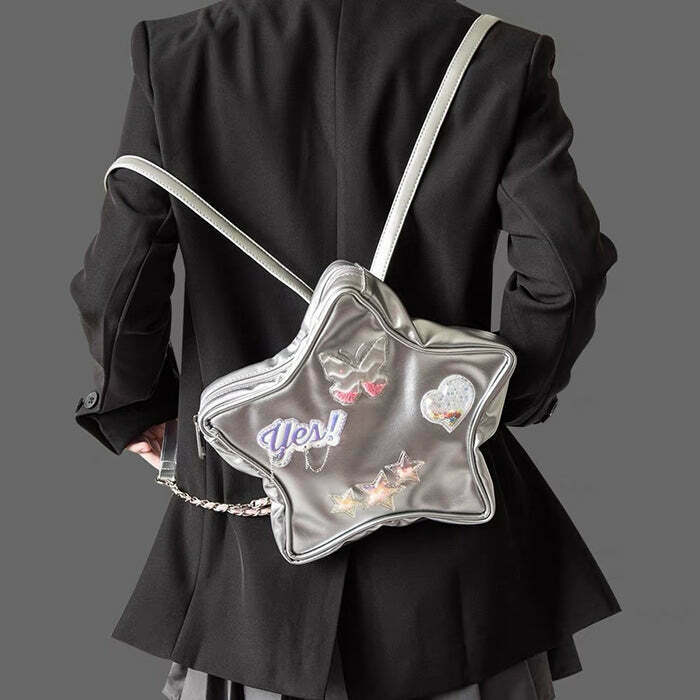 Trendy Y2K Aesthetic Star-Shaped Backpack - Stylish, Durable, and Eye-Catching Design