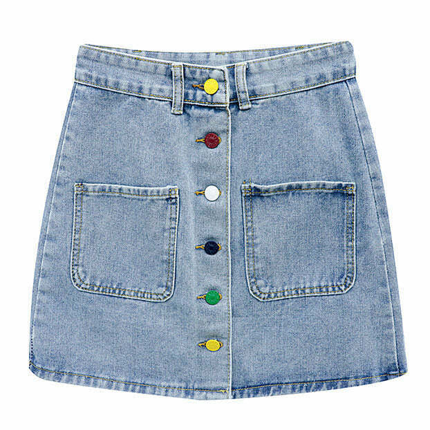 Trendy Y2K Artsy Denim Skirt with Drawstring, Grey Cargo Style for Unique Fashionistas