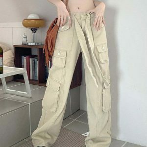 Trendy Y2K Comfy Cargo Pants in Orange with Star Print - Stylish and Versatile Fashion