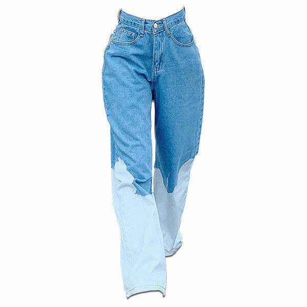 Trendy Y2K Fade Away Jeans for Men - Low Rise Baggy Style with Stacked Rips and Buckles