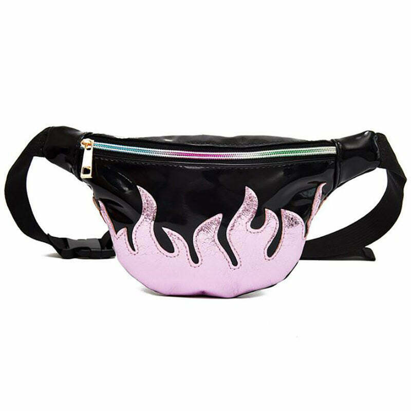 Trendy Y2K Flamin' Fanny Pack - Stylish Logo Design for Baddies & Fashion Lovers