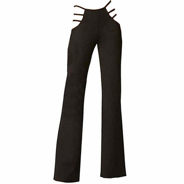 Trendy Y2K Flare Cargo Sweatpants - Stylish Cut Out Flare Trousers for Effortless Chic