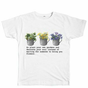 Trendy Y2K Gardens T-Shirt in Soft Cotton-Spandex Blend for Stylish Grunge Looks