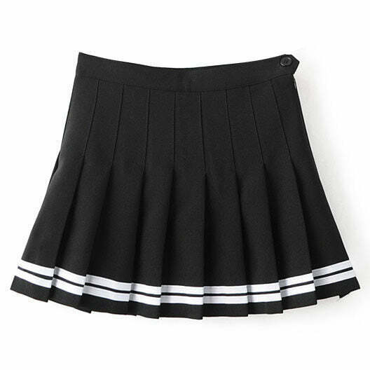 Trendy Y2K Grey Pleated Skirt with Drawstring, Perfect for Emo and Casual Styles