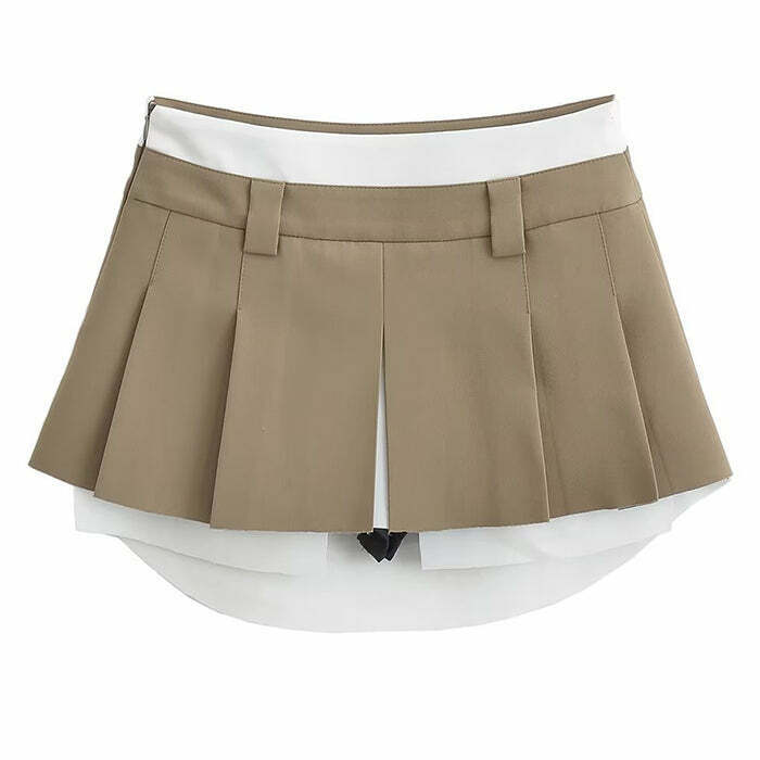 Trendy Y2K Mini Pleated Skirt in Grey - Stylish Drawstring Design for Effortless Chic