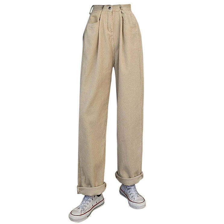 Trendy Y2K Minimalist Cord Pants in Orange - Stylish Cargo Pants with Rivet Details