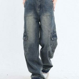 Trendy Y2K Orange Cargo Pants with Stylish Buckles and Comfortable Fit for Everyday Wear