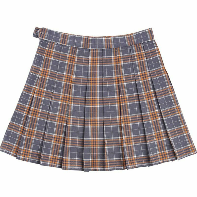 Trendy Y2K Plaid Mini Skirt with Drawstring Waist - Stylish Grey Cargo & Bubble Skirt