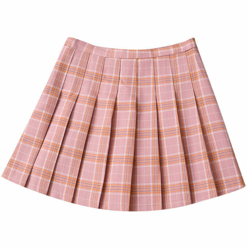 Trendy Y2K Plaid Mini Skirt with Drawstring Waist - Stylish Grey Cargo & Bubble Skirt