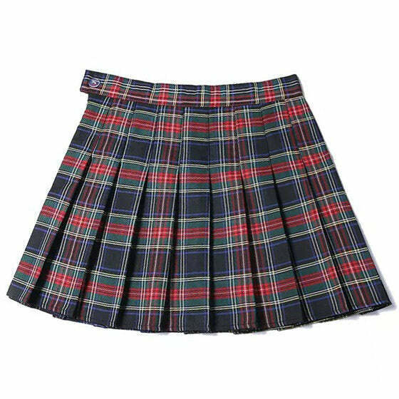 Trendy Y2K Plaid Skirt with Drawstring Waist - Stylish Grey Cargo & Bubble Skirt Design