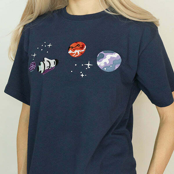 Trendy Y2K Satellite T-Shirt in Soft 95% Cotton & 5% Spandex - Perfect for Punk Style Lovers