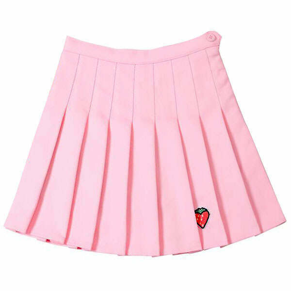 Trendy Y2K Strawberry Mini Skirt with Drawstring Detail - Perfect for Stylish Outfits