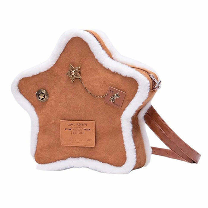 Vanilla Girl Sheepskin Star Backpack - Trendy Y2K Style with Soft Sheepskin Material