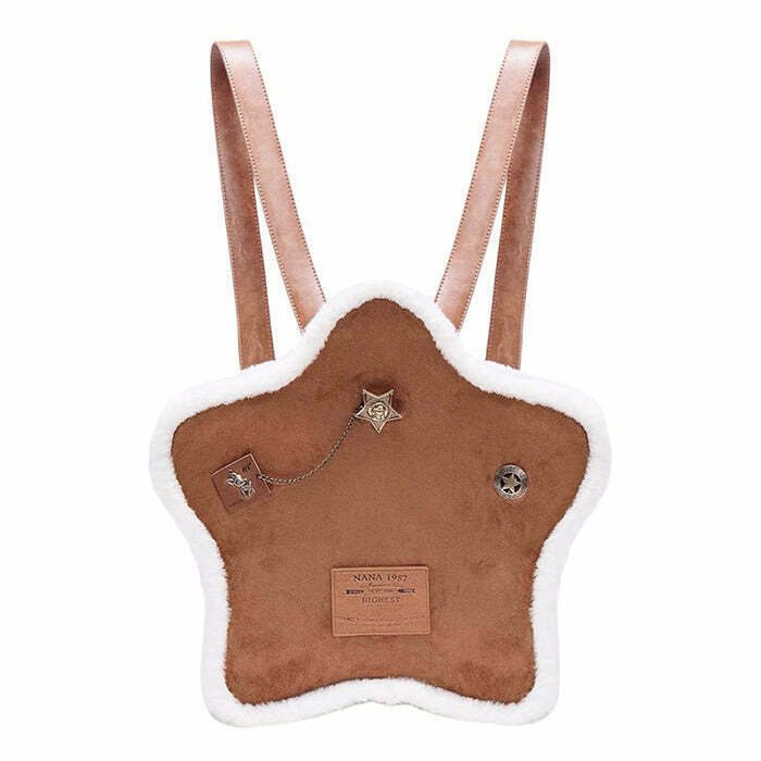 Vanilla Girl Sheepskin Star Backpack - Trendy Y2K Style with Soft Sheepskin Material