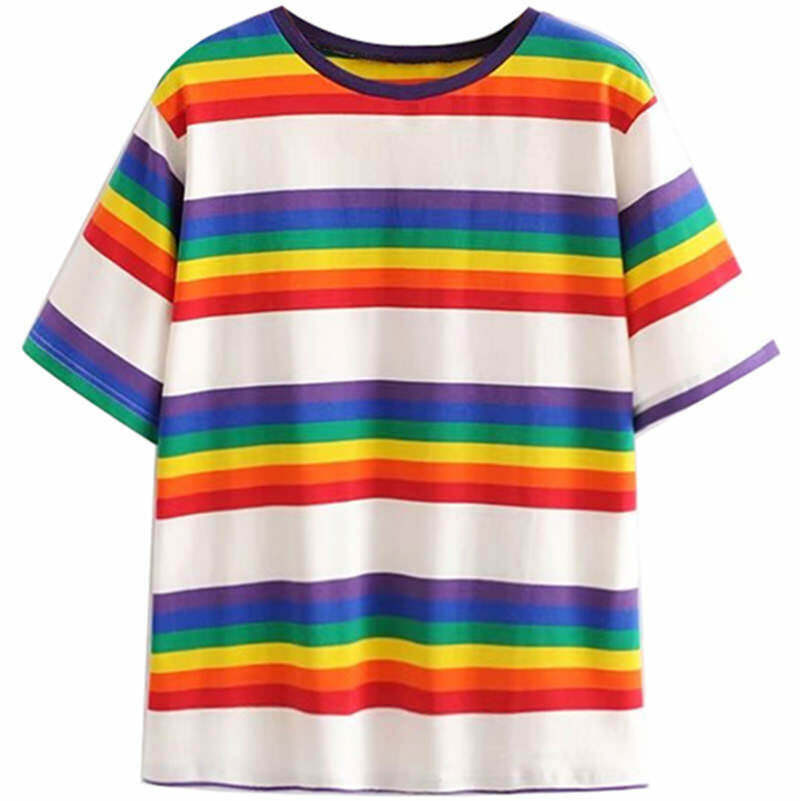 Vibrant 90s Kids Rainbow Tee - Trendy Y2K Baby Tee for Stylish Outfits and Fun Looks