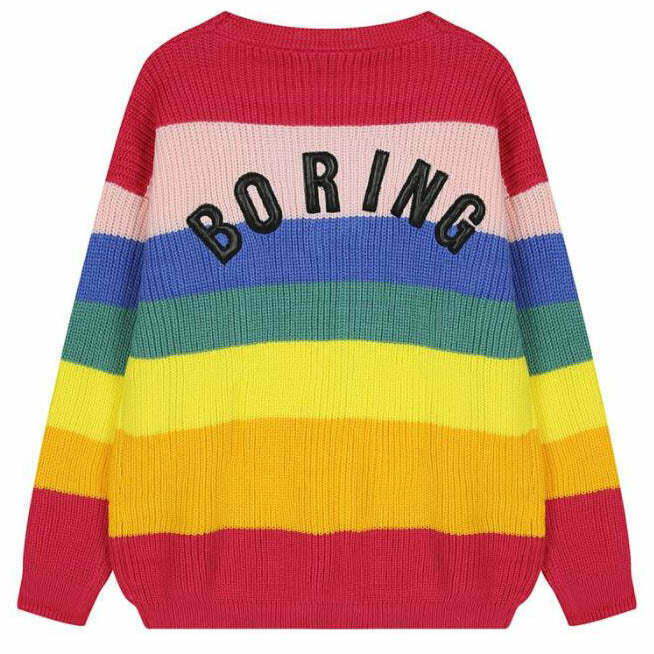 Vibrant Rainbow Cardigan - Cozy Coquette Style for Trendy Y2K Fashion Lovers