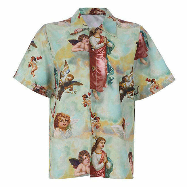 Vintage Aesthetic Angel Shirt - Cute Cut Out Design for Trendy Y2K Fashion Lovers