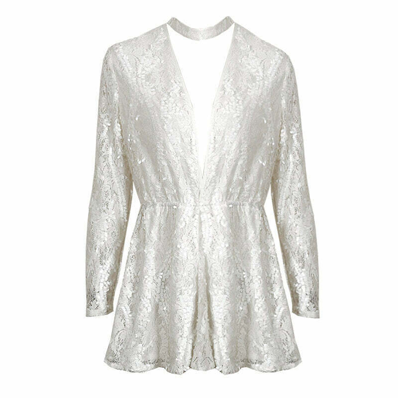 Wandering Star Sequin Romper - Sparkling Y2K Fashion for Trendy Preppy and Grunge Styles