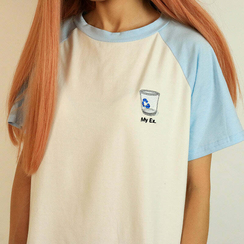 World's Best Ex Girlfriend T-Shirt in Blue - Soft 95% Cotton, 5% Spandex for Comfort