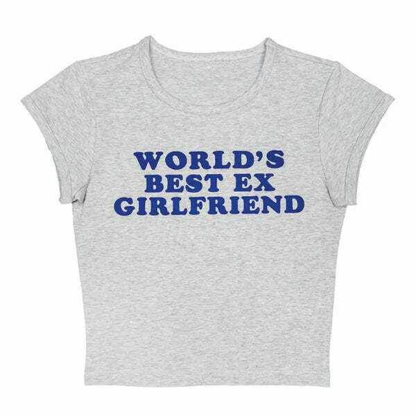 World's Best Ex Girlfriend Y2K Baby Tee - Trendy Pink Graphic Tee for Stylish Outfits